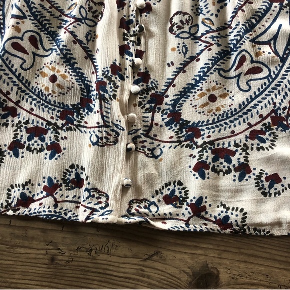 Free People paisley swing dress with button front - Picture 5 of 14